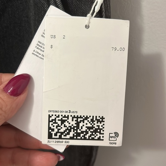 & Other Stories Washed Black Organic Cotton Jeans - Picture 7 of 8